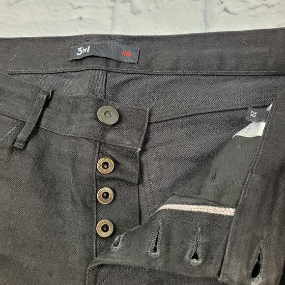 3x1 NYC M5 Button Fly Black Straight Leg Jeans size 29 - Picture 8 of 16